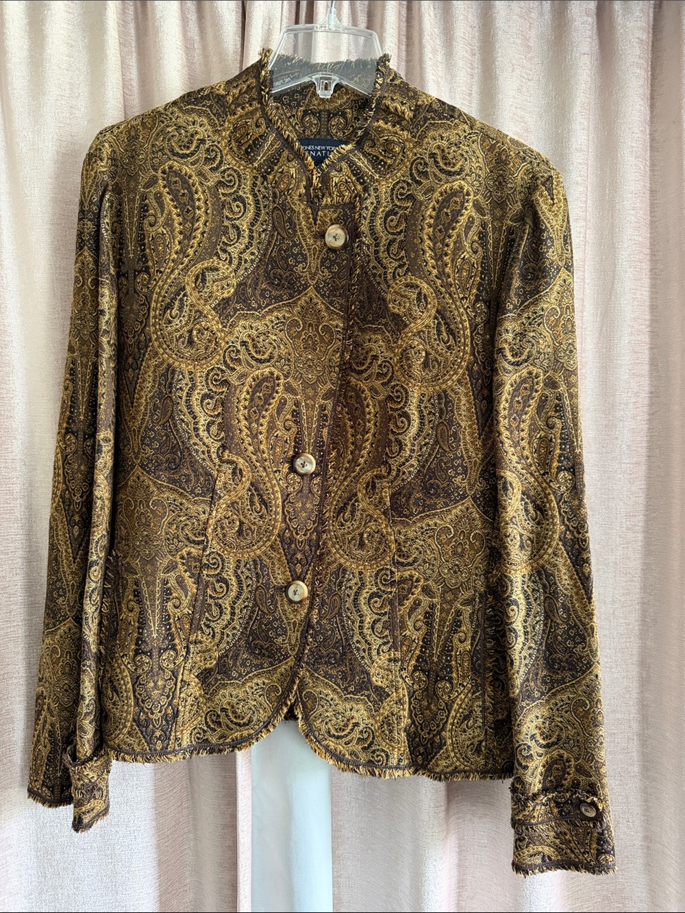 Jones New York Signature Elegant Paisley Button-Up Blazer Size 16